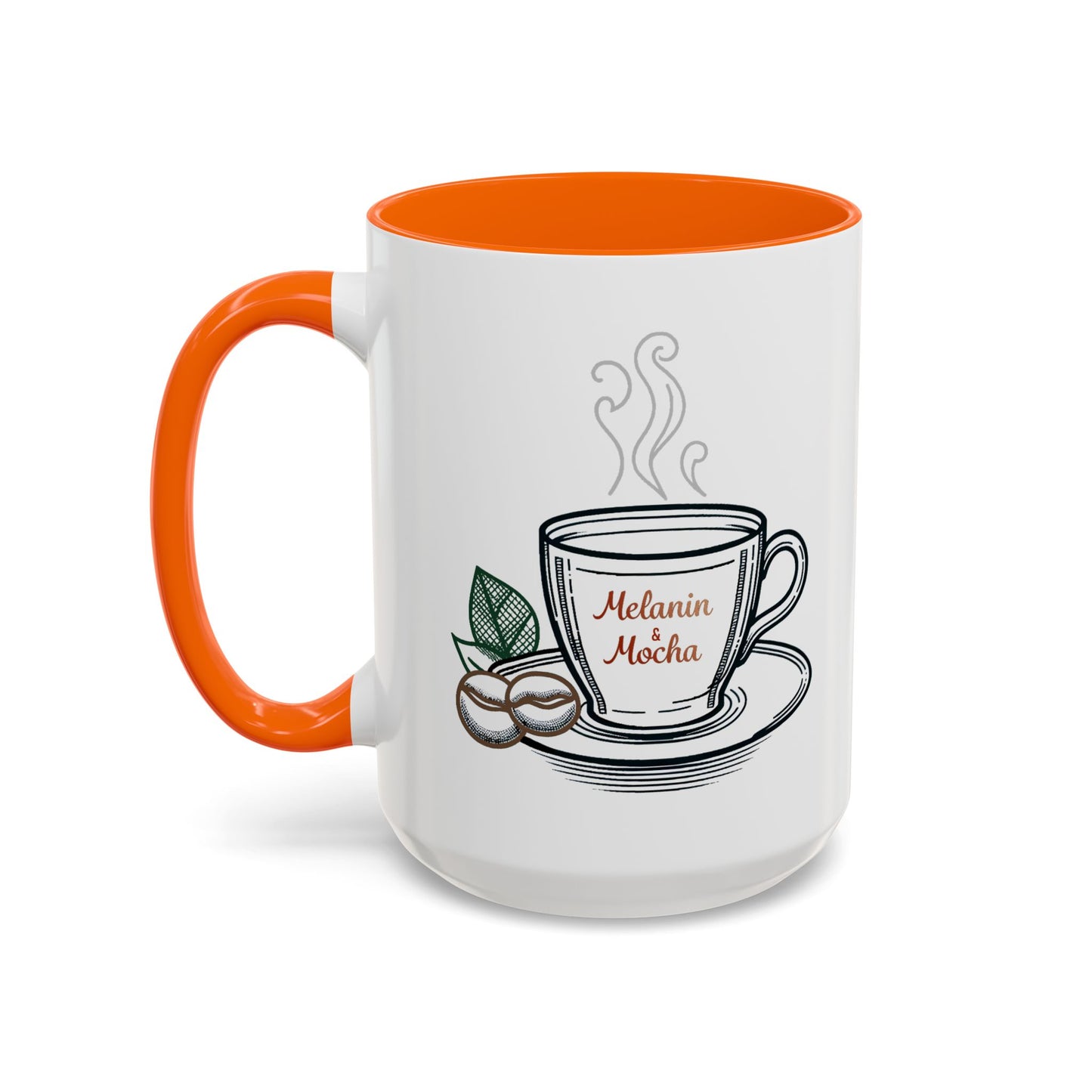 Melanin & Mocha Accent Coffee Mug, Gift for Coffee Lovers, Afro Hair Black American African Girl
