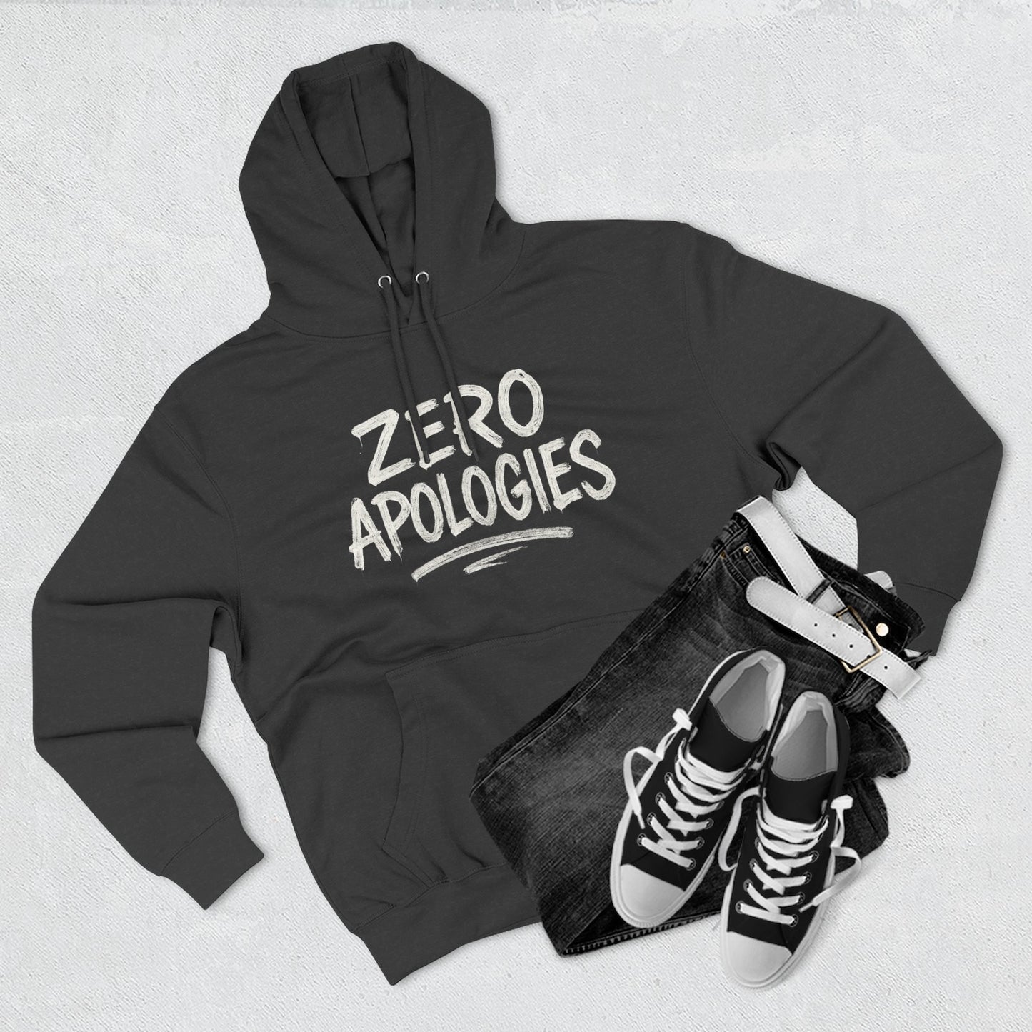Zero Apologies Unisex Three-Panel Fleece Hoodie Afro Hair Black American T-shirt