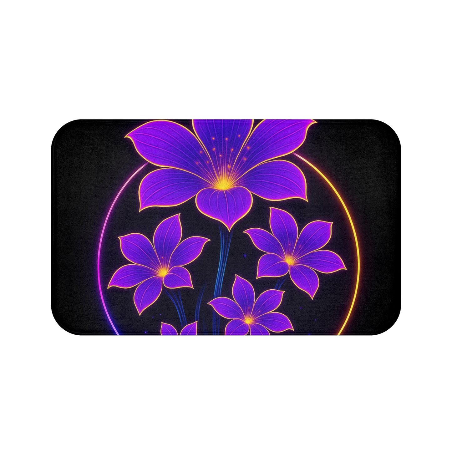 Vibrant Floral Bath Mat: Brighten Your Bathroom, Home Decor, Gift for Flower Lovers, Boho Style, Luxury Mat