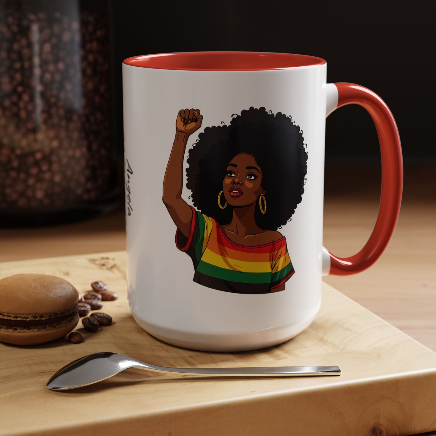 Empowered Black Woman Personalized Coffee Mug. Afro Hair Black American African Girl