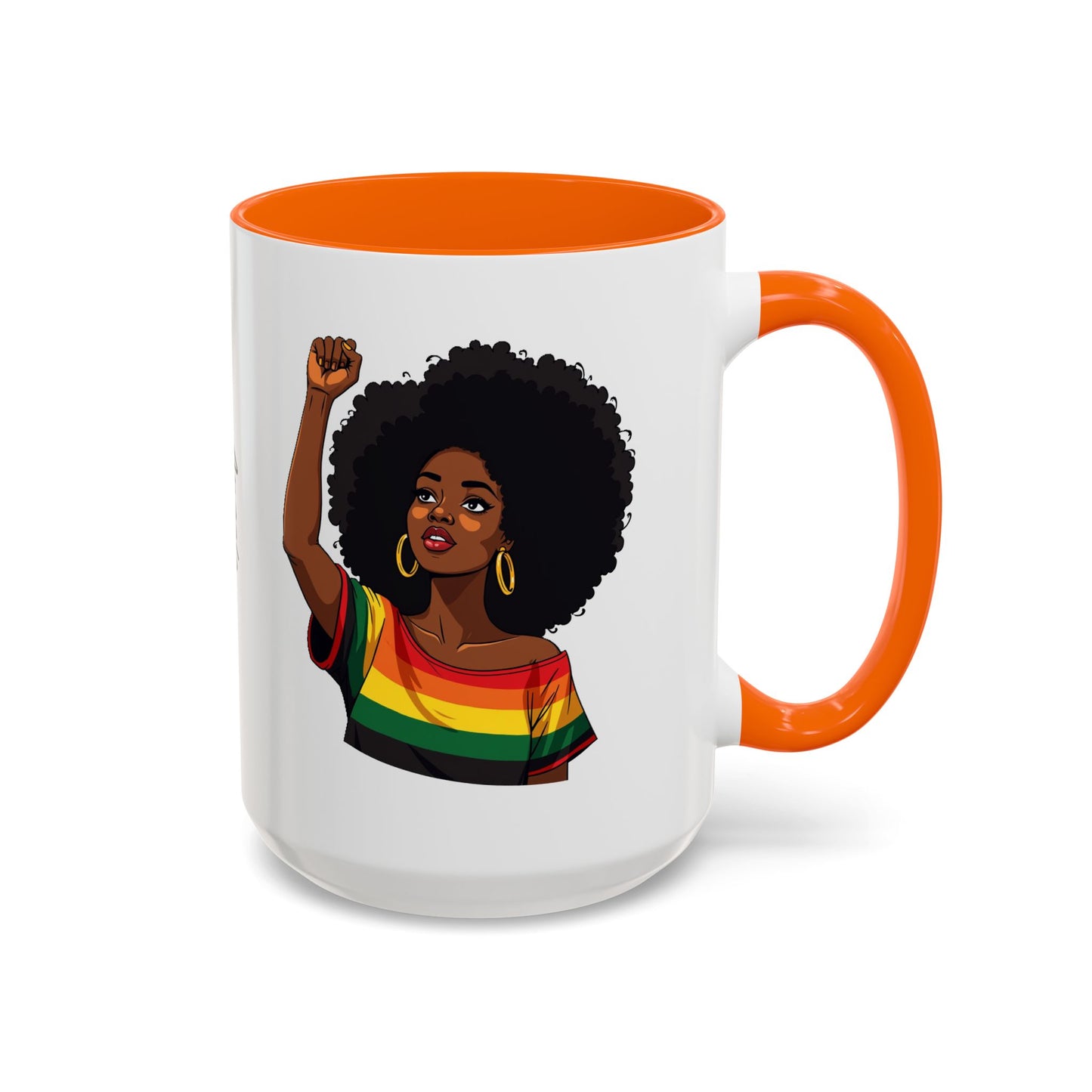 Empowered Black Woman Personalized Coffee Mug. Afro Hair Black American African Girl
