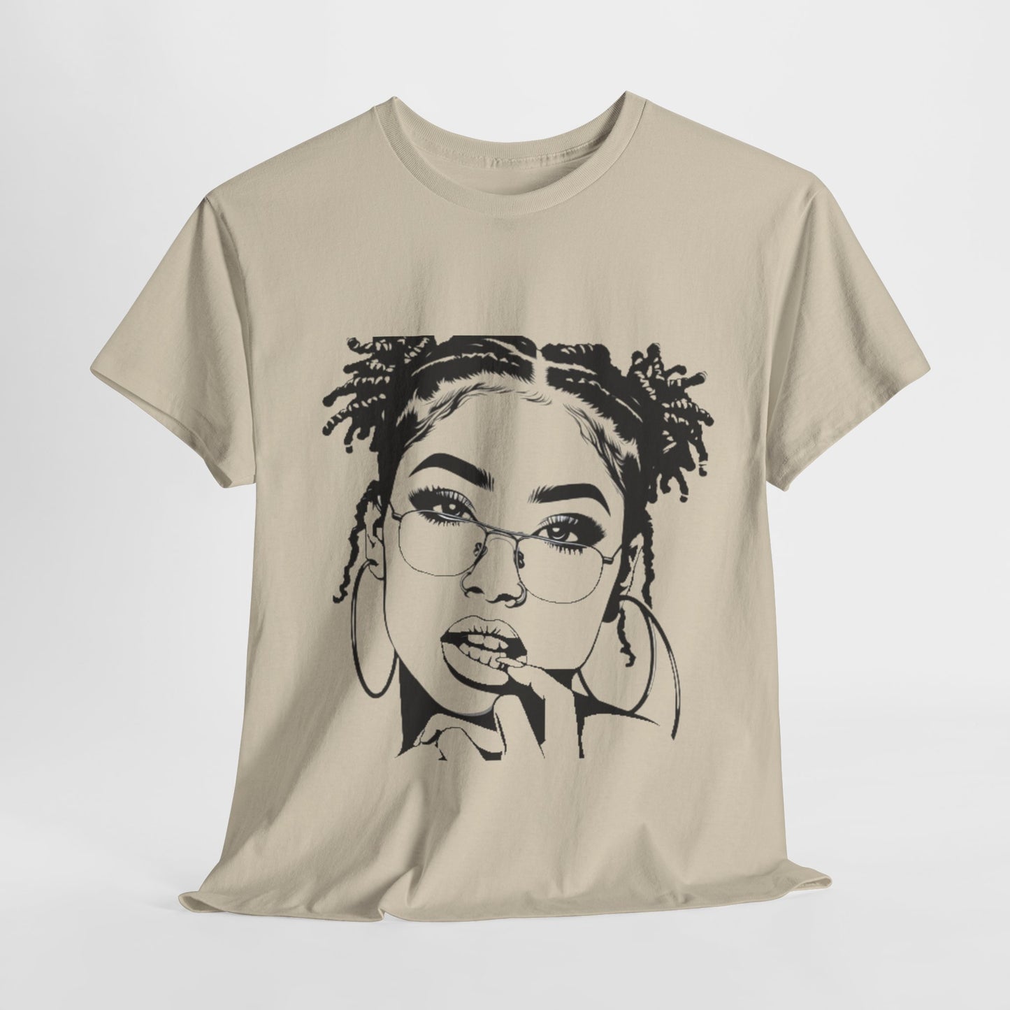 Bold Expression T-shirt Casual Wear Gift for Locs Lovers Afro Hair Black American African Girl T-shirt