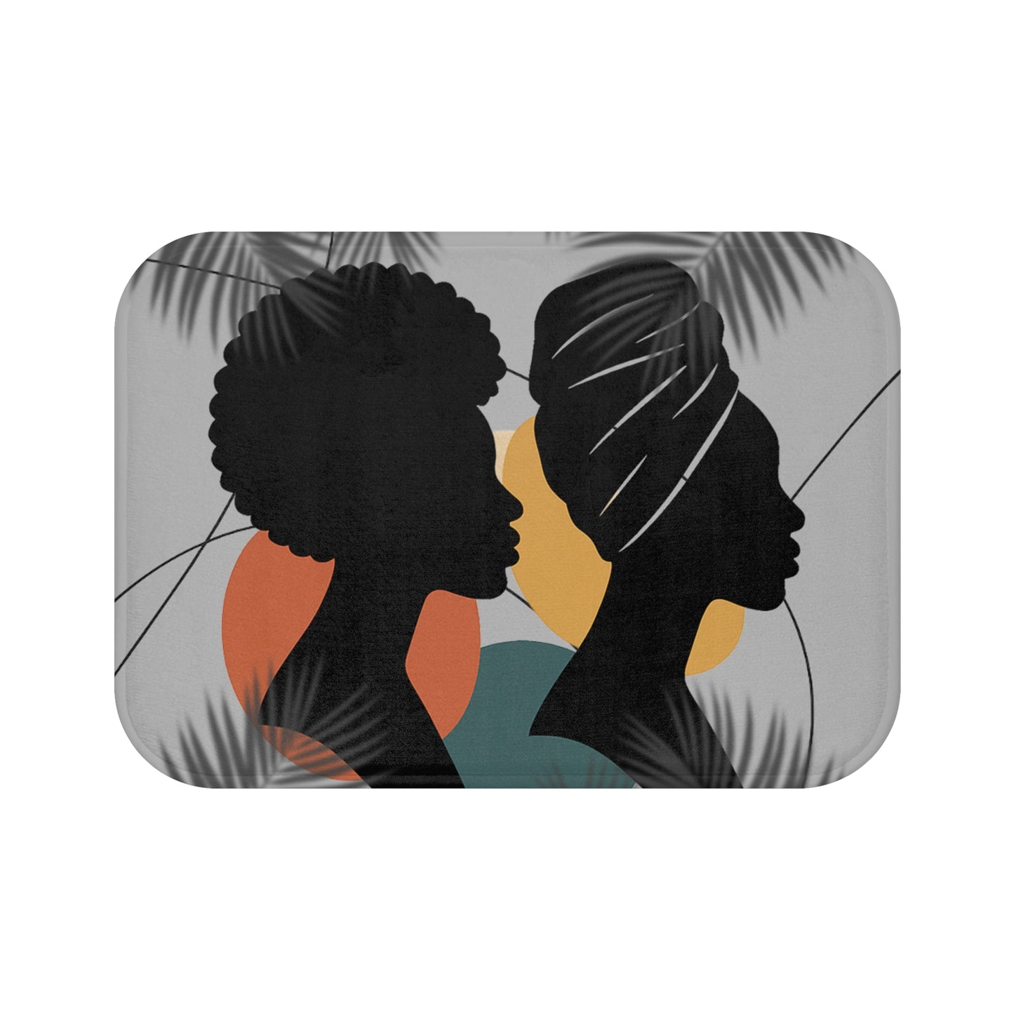 Chic Afro Silhouette Bath Mat, Artistic Bathroom Decor, Stylish Floor Mat, Home Spa Gift, Modern Boho Shower Rug