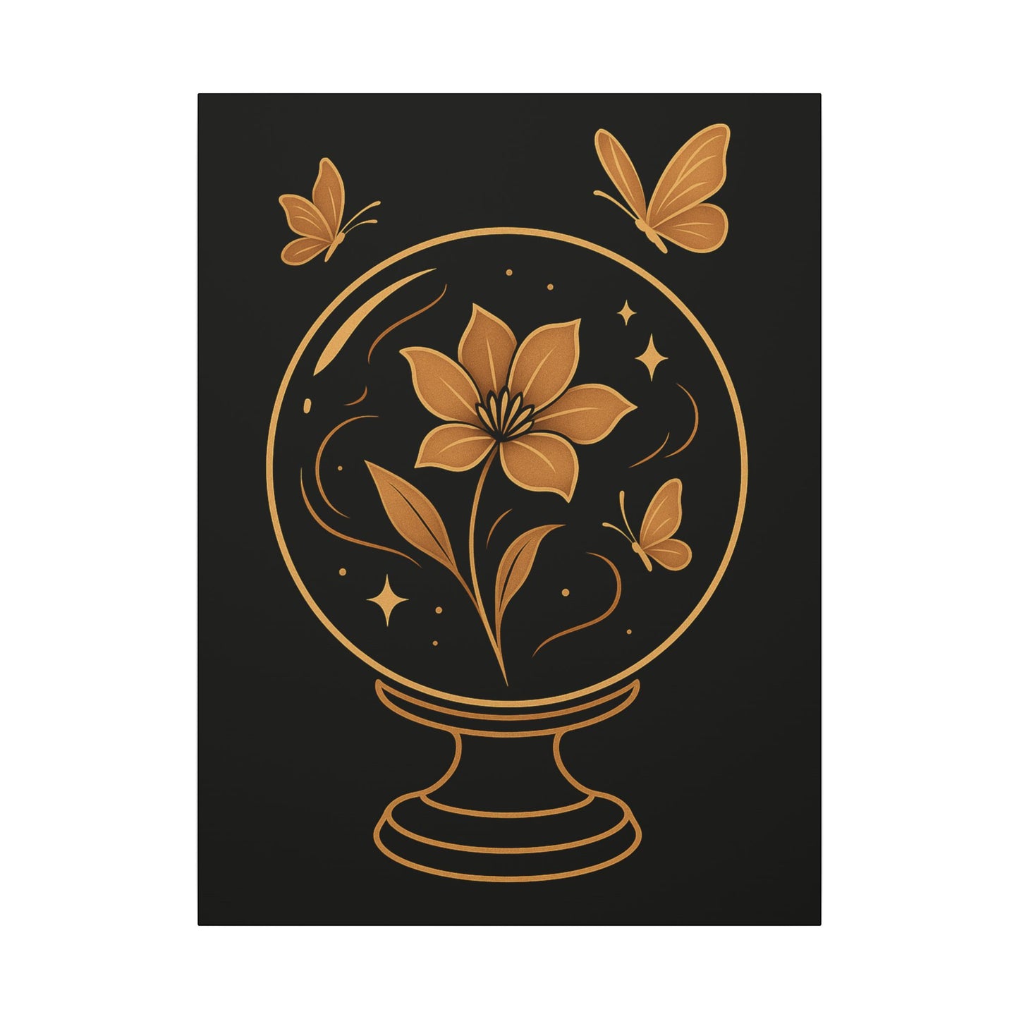 Floral Butterfly Wall Art, Magical Home Decor, Gifts for Nature Lovers, Modern Canvas, Art for Living Room, Office Decor