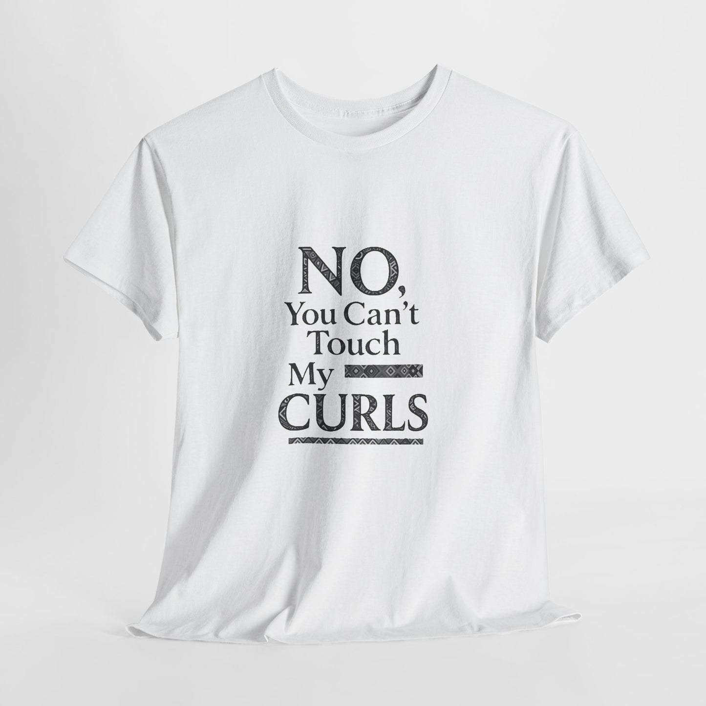 NO, You Can't Touch My Curls Casual Wear Gift for Locs Lovers Afro Hair Black American African Girl T-shirt