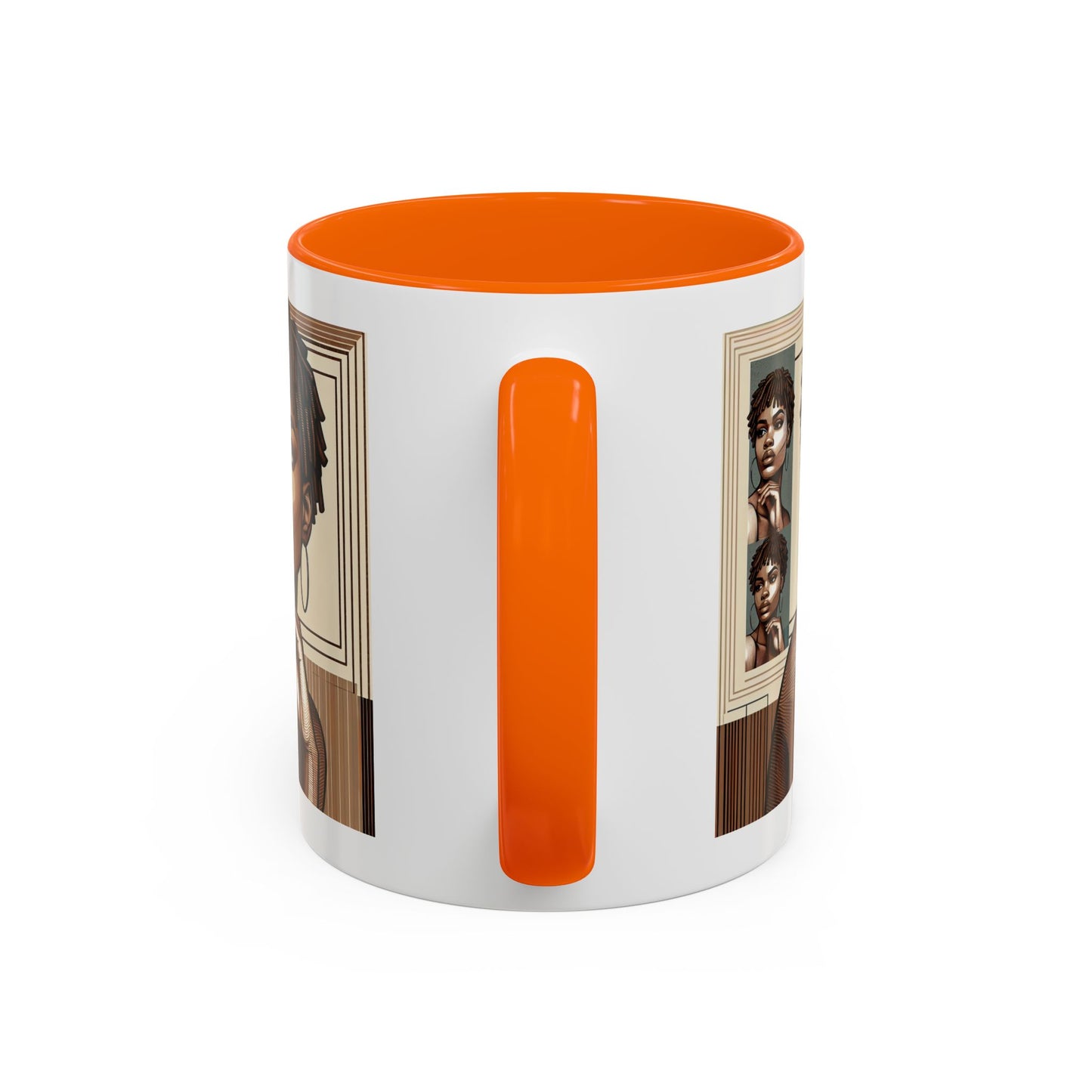 Elegant Art Coffee Mug, Unique Mug Gift, Black Girl Coffee Cup, Afrocentric Accent Mug