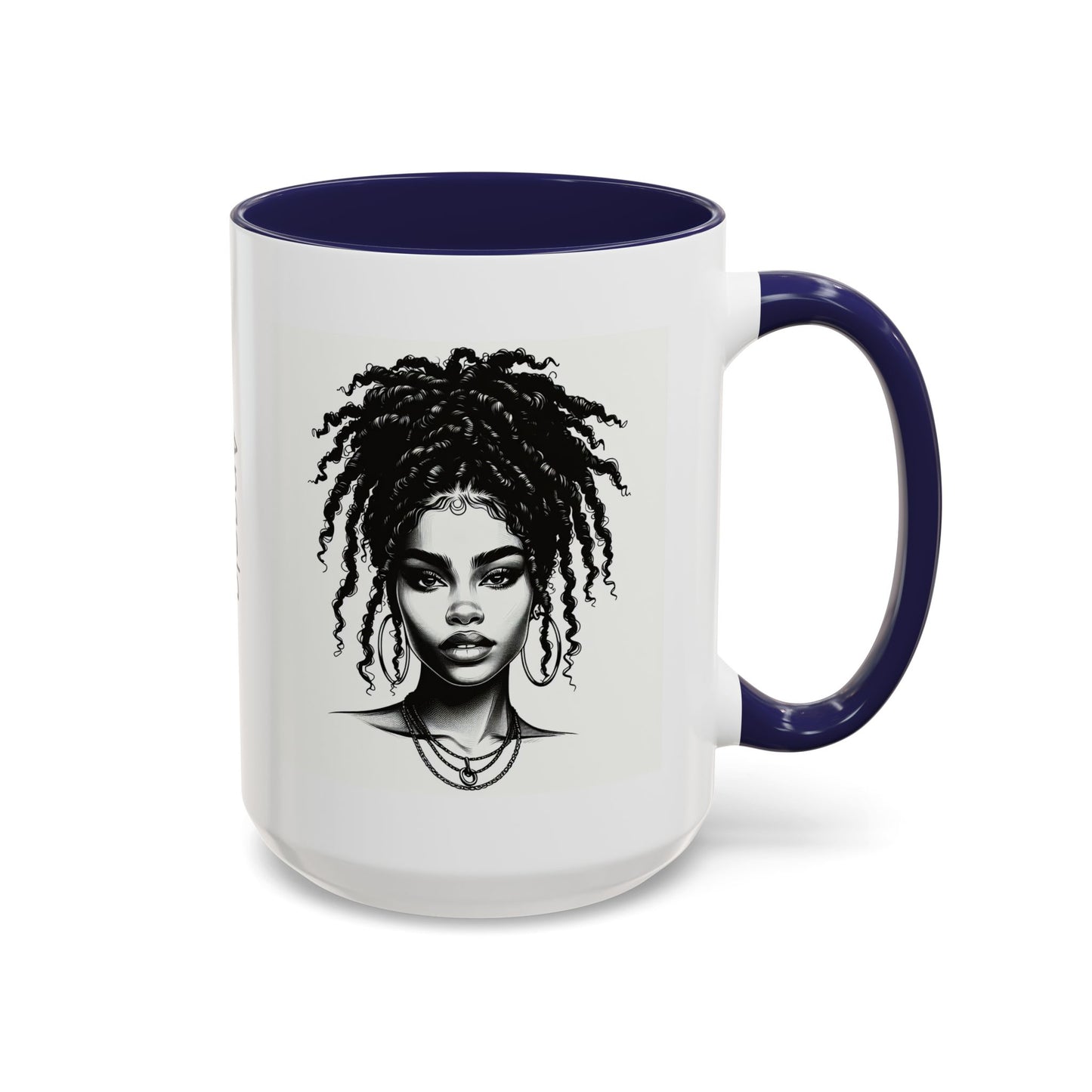 Messy Bun Personalized Coffee Mug, Gift for Coffee Lovers, Afro Hair Black American African Girl