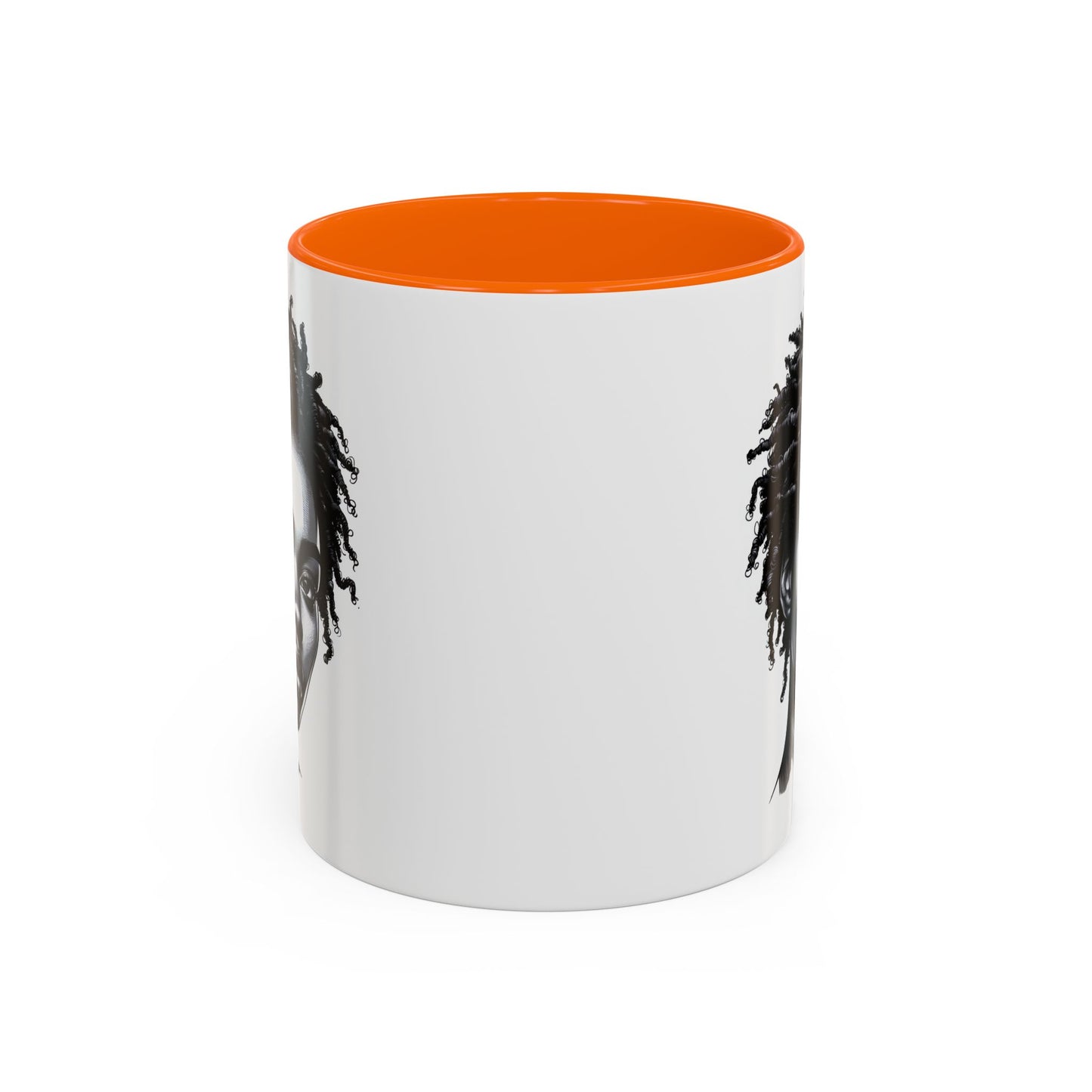 Afrocentric Accent Coffee Mug, Artistic Mug for Home, Unique Gift for Her, Afro Hair Black American African Girl