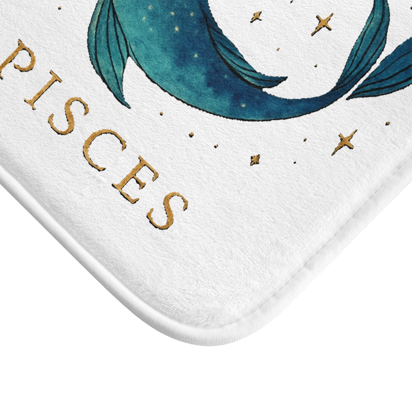Pisces Bathmat, Zodiac Bathroom Decor, Astrology Home Accessory, Cozy Mat Gift, Fish Design Bathroom Rug