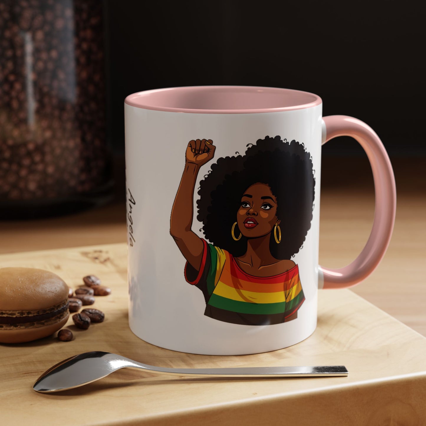Empowered Black Woman Personalized Coffee Mug. Afro Hair Black American African Girl