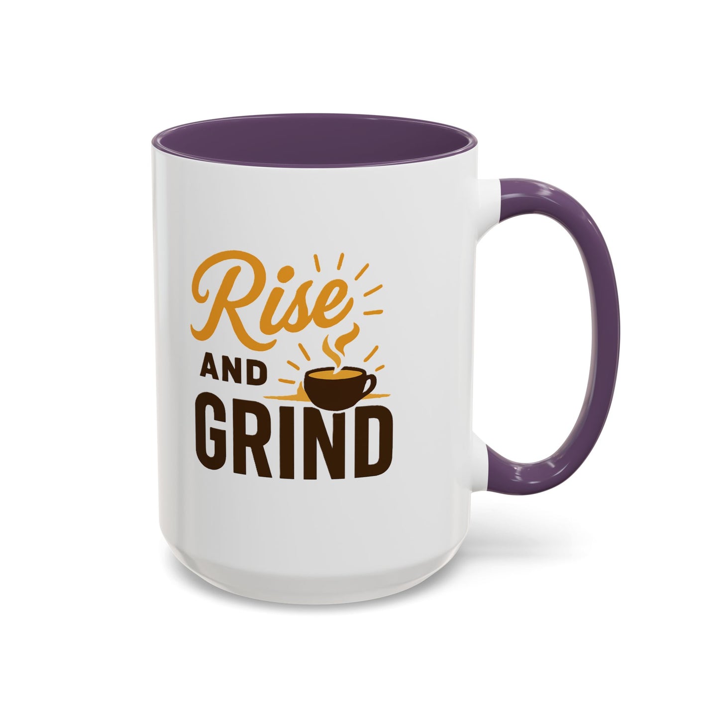 Coffee Lover's Motivational Mug | Rise and Grind for a Perfect Start, Gift for Baristas, Cozy Mornings, Home Office Decor, 11 & 15oz