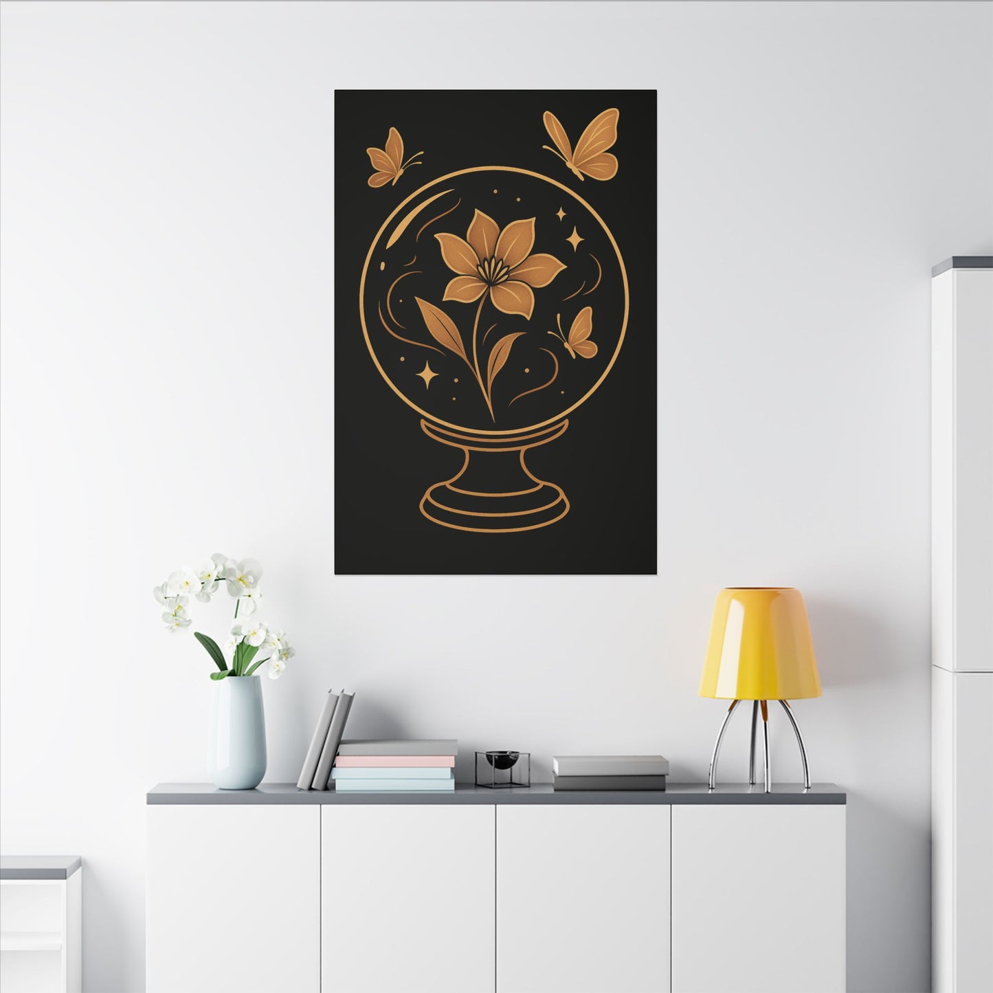 Floral Butterfly Wall Art, Magical Home Decor, Gifts for Nature Lovers, Modern Canvas, Art for Living Room, Office Decor