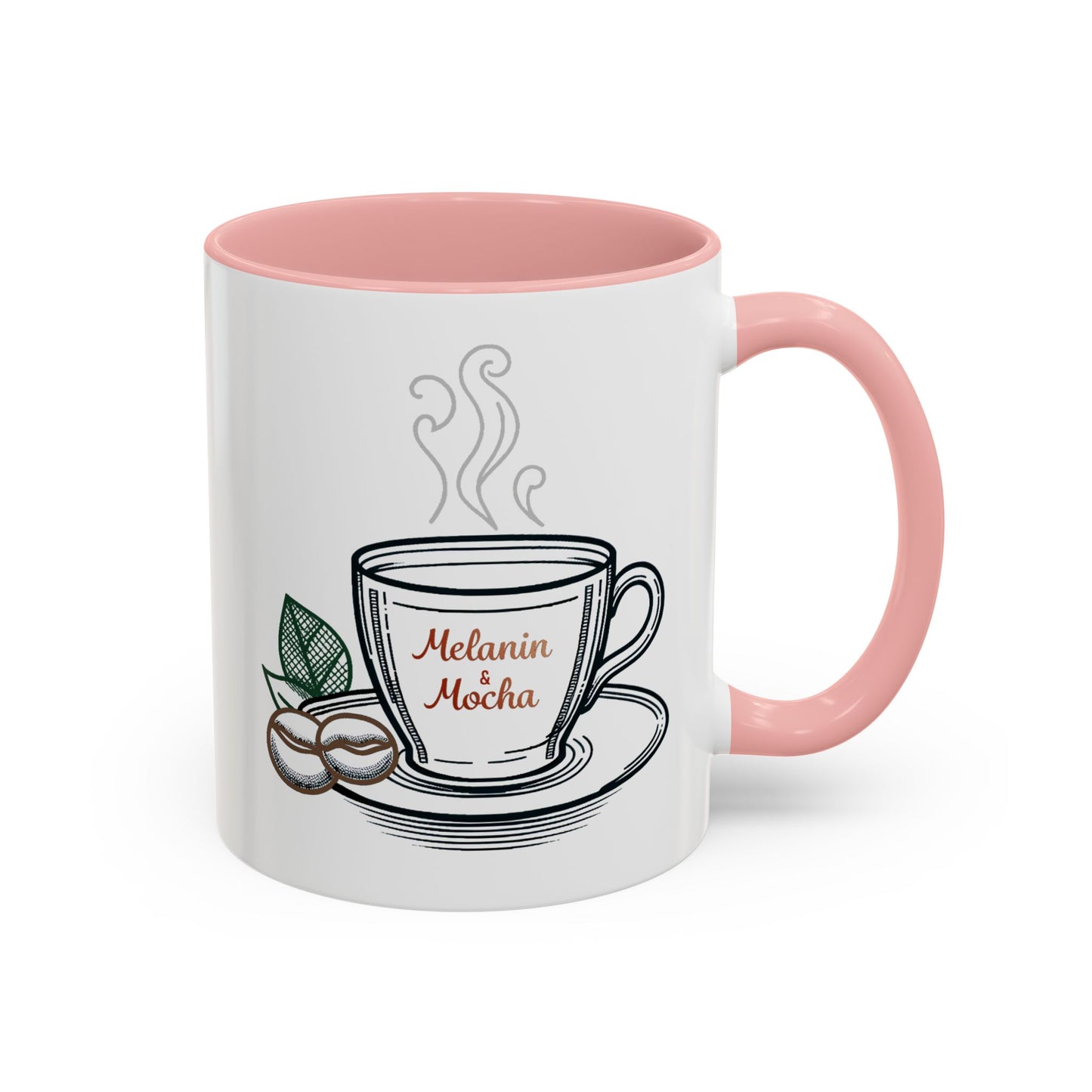 Melanin & Mocha Accent Coffee Mug, Gift for Coffee Lovers, Afro Hair Black American African Girl