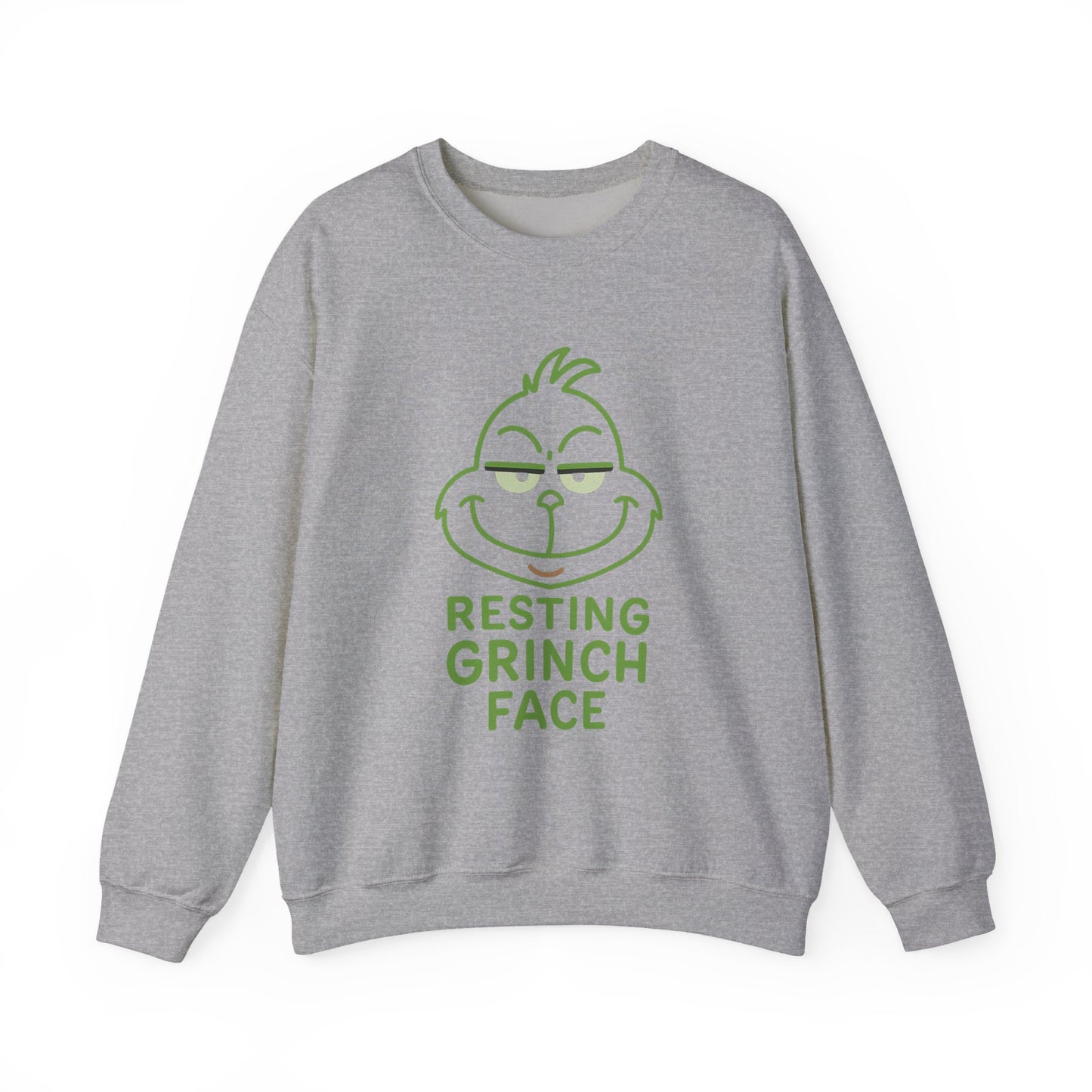Resting Grinch Face Sweatshirt, Cozy Holiday Crewneck for Christmas, Funny Gift for Grinch Lovers, Winter Wardrobe Essential, Kids & Adults