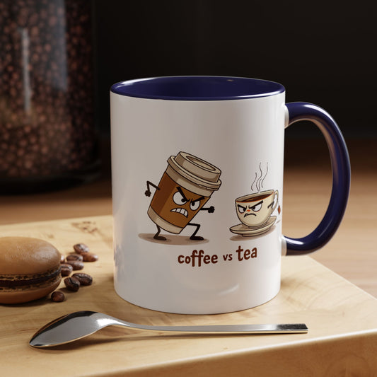 Coffee vs Tea Humorous Accent Mug. 11oz & 15oz. Perfect Gift for Coffee Lovers