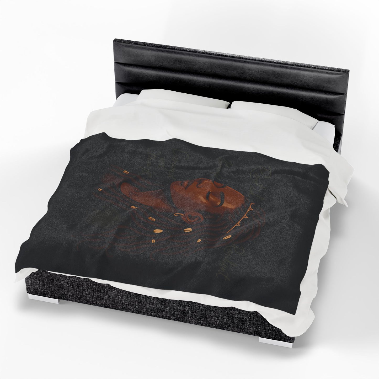 Empowering Black Woman Velveteen Plush Blanket. Cozy Throw for Self-Love, Affirmation, and Home Decor