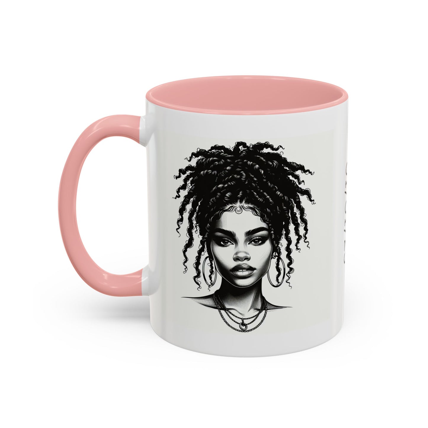 Messy Bun Personalized Coffee Mug, Gift for Coffee Lovers, Afro Hair Black American African Girl
