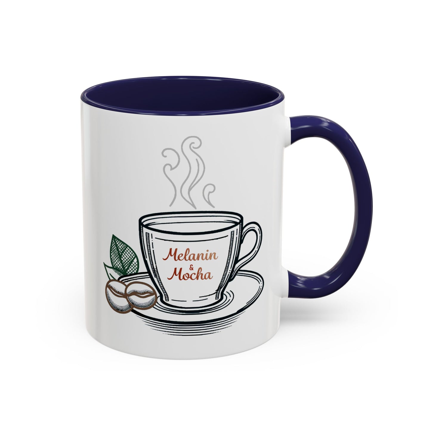 Melanin & Mocha Accent Coffee Mug, Gift for Coffee Lovers, Afro Hair Black American African Girl