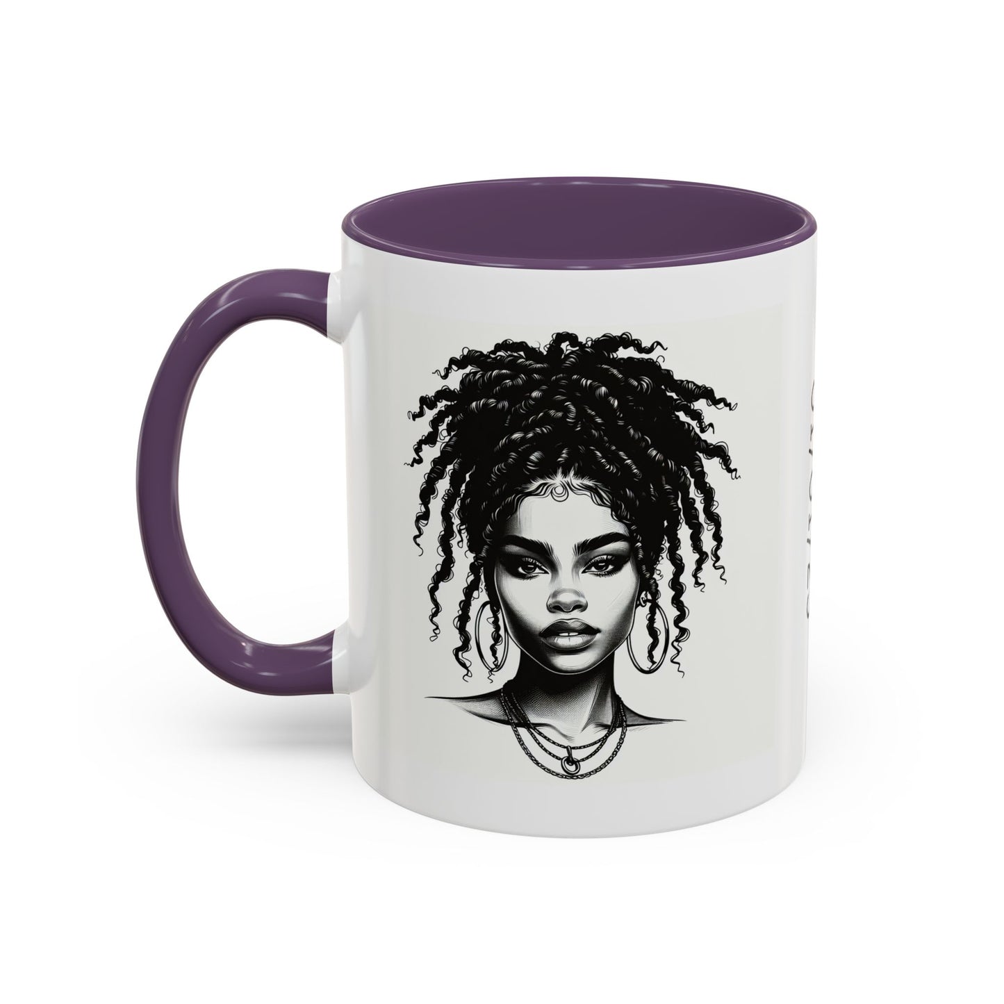 Messy Bun Personalized Coffee Mug, Gift for Coffee Lovers, Afro Hair Black American African Girl