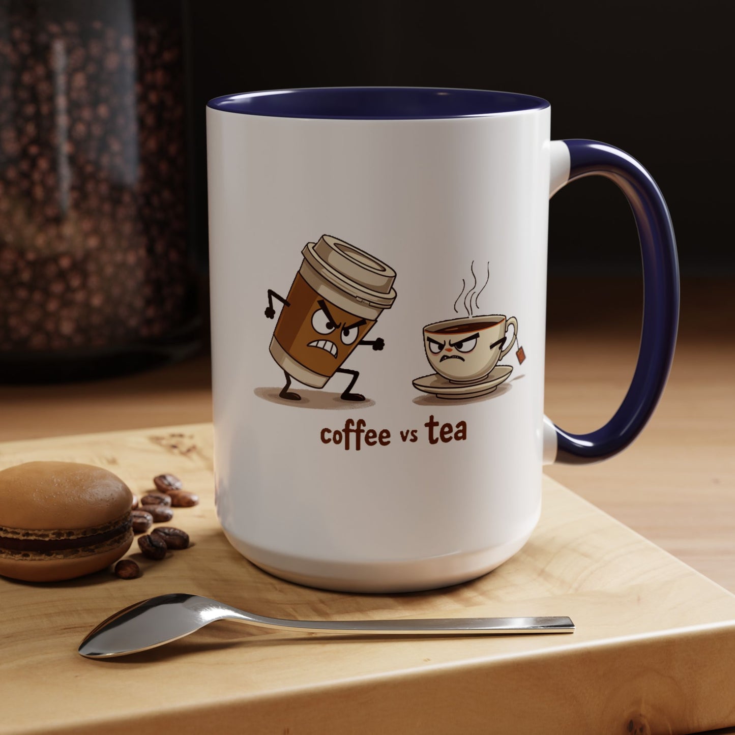 Coffee vs Tea Humorous Accent Mug. 11oz & 15oz. Perfect Gift for Coffee Lovers