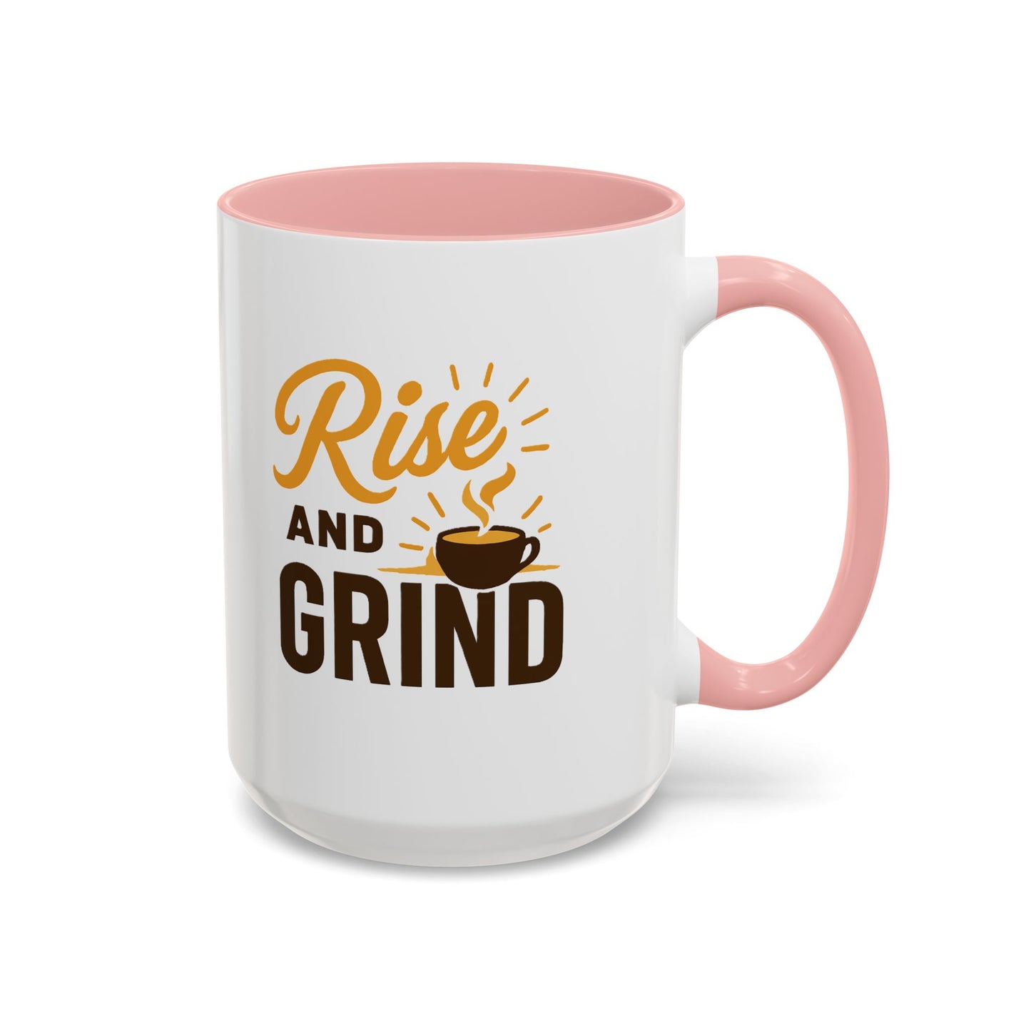 Coffee Lover's Motivational Mug | Rise and Grind for a Perfect Start, Gift for Baristas, Cozy Mornings, Home Office Decor, 11 & 15oz