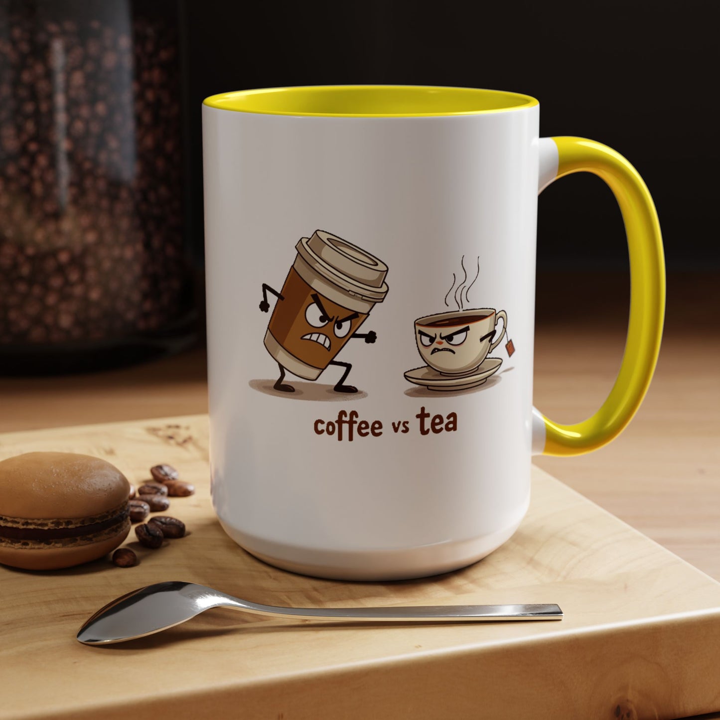 Coffee vs Tea Humorous Accent Mug. 11oz & 15oz. Perfect Gift for Coffee Lovers
