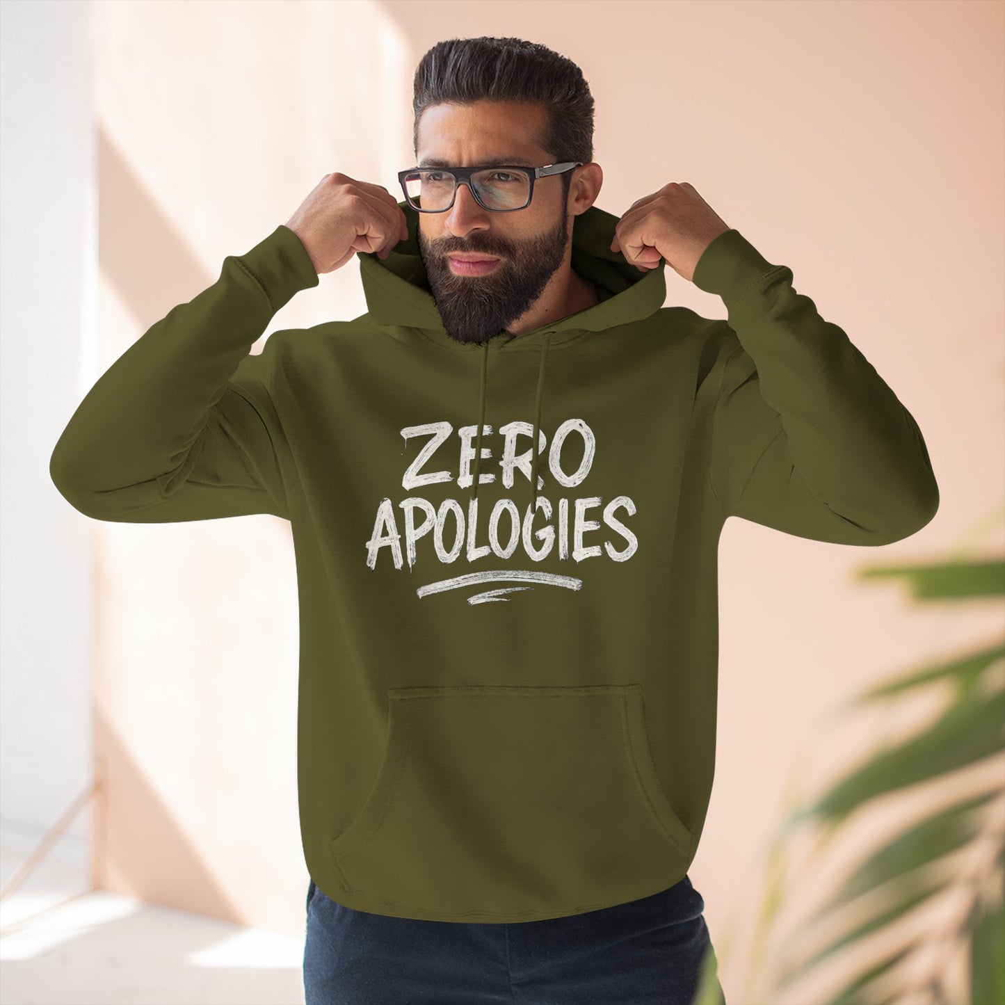 Zero Apologies Unisex Three-Panel Fleece Hoodie Afro Hair Black American T-shirt