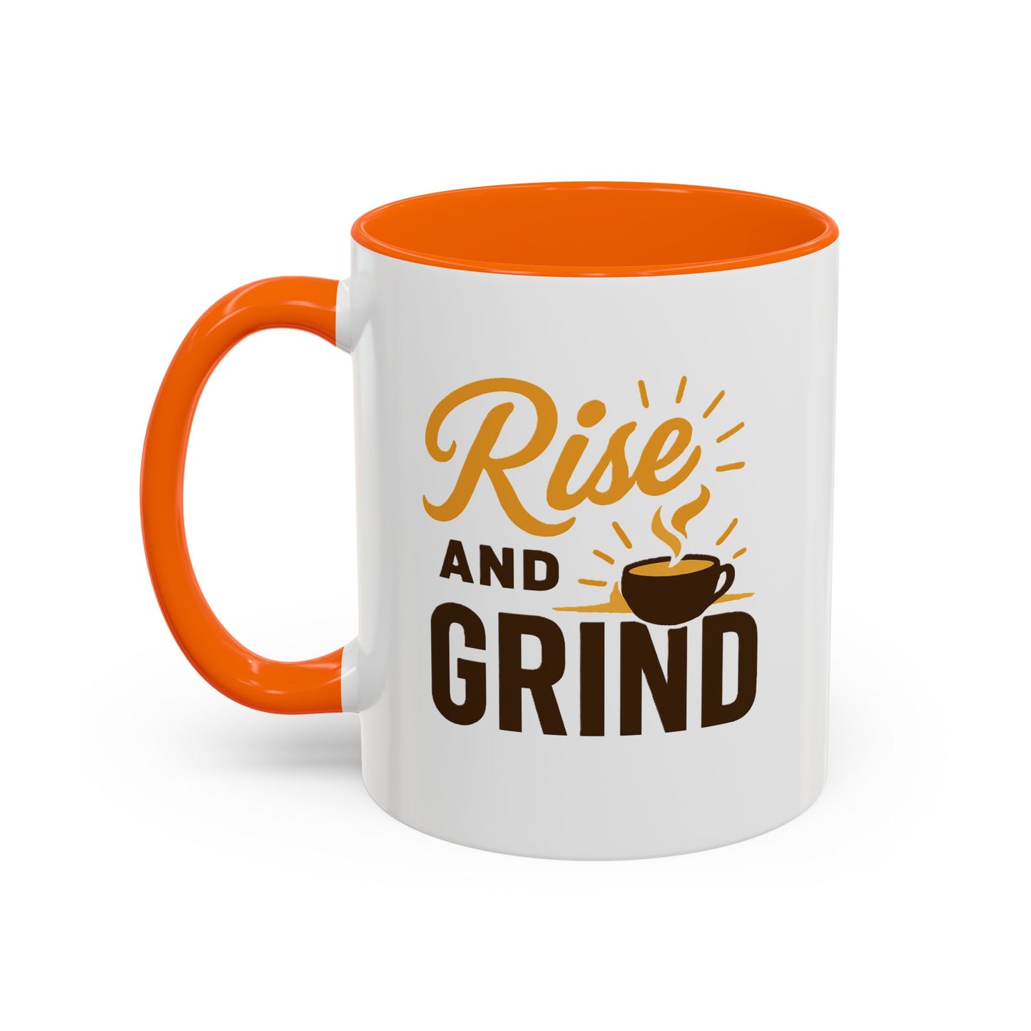 Coffee Lover's Motivational Mug | Rise and Grind for a Perfect Start, Gift for Baristas, Cozy Mornings, Home Office Decor, 11 & 15oz