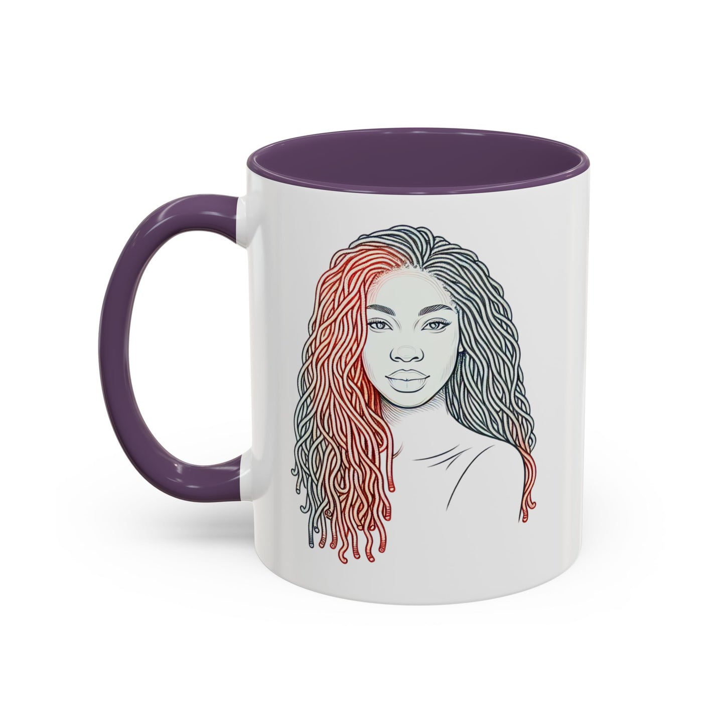 Artistic Accent Coffee Mug. Afrocentric Gift Afro Hair Black American African Girl