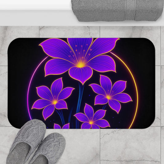 Vibrant Floral Bath Mat: Brighten Your Bathroom, Home Decor, Gift for Flower Lovers, Boho Style, Luxury Mat