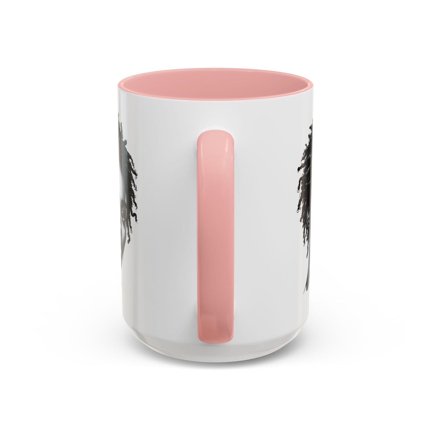 Afrocentric Accent Coffee Mug, Artistic Mug for Home, Unique Gift for Her, Afro Hair Black American African Girl