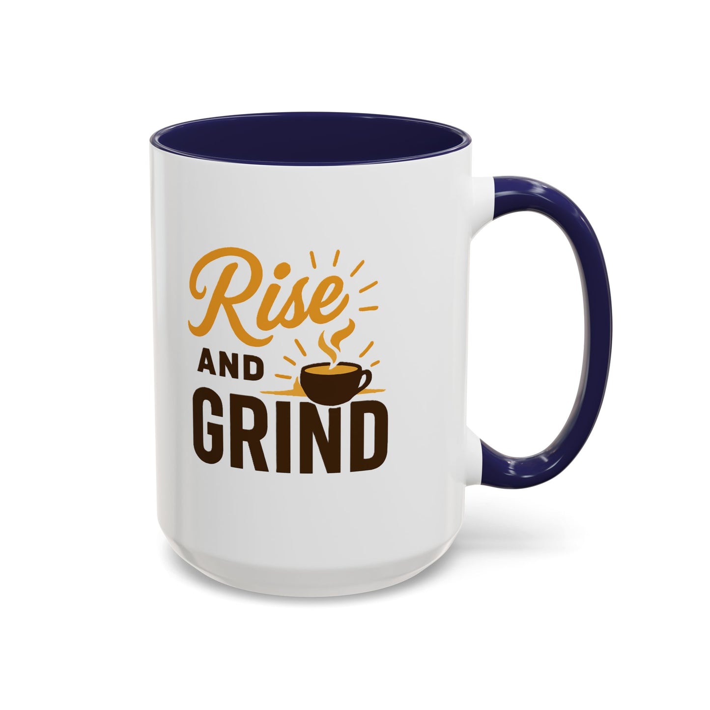 Coffee Lover's Motivational Mug | Rise and Grind for a Perfect Start, Gift for Baristas, Cozy Mornings, Home Office Decor, 11 & 15oz