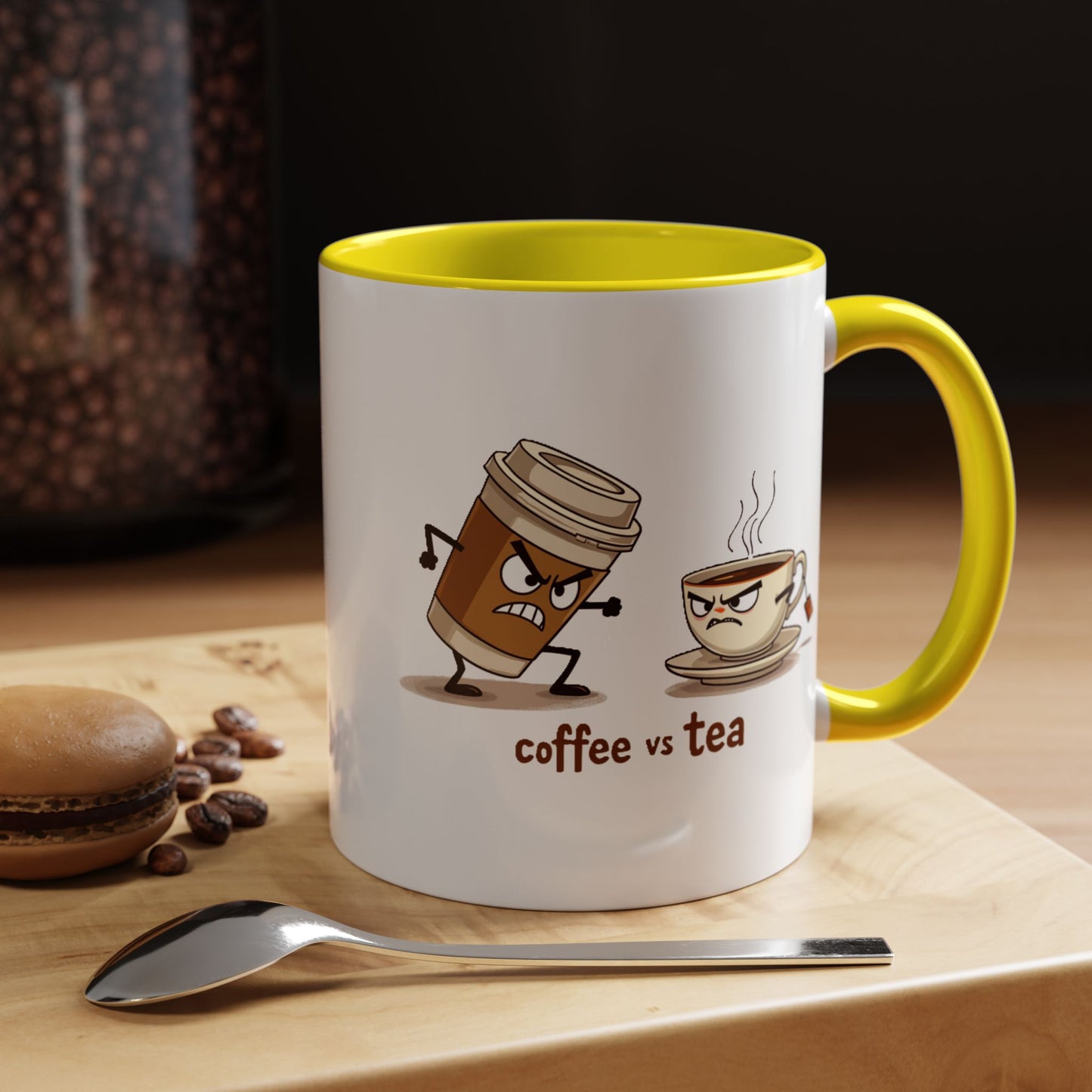 Coffee vs Tea Humorous Accent Mug. 11oz & 15oz. Perfect Gift for Coffee Lovers