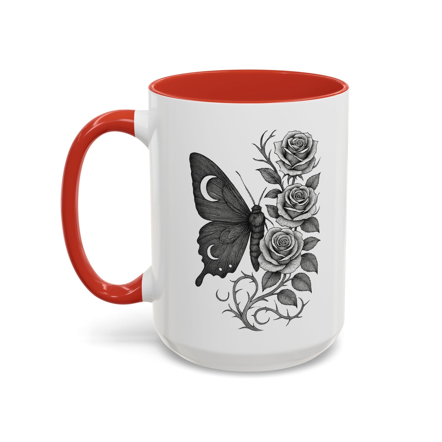 Elegant Floral Butterfly Mug. Black & White Coffee Cup. Home Decor, Gift for Her, Cater to Plant Lovers, Birthday, Everyday Use